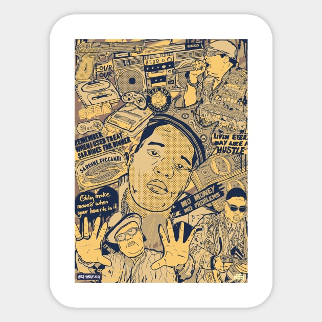 Notorious B.I.G Illustration Sticker by craigmarcus
